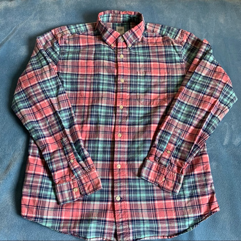 Gap Men Plaid Long Sleeve LG